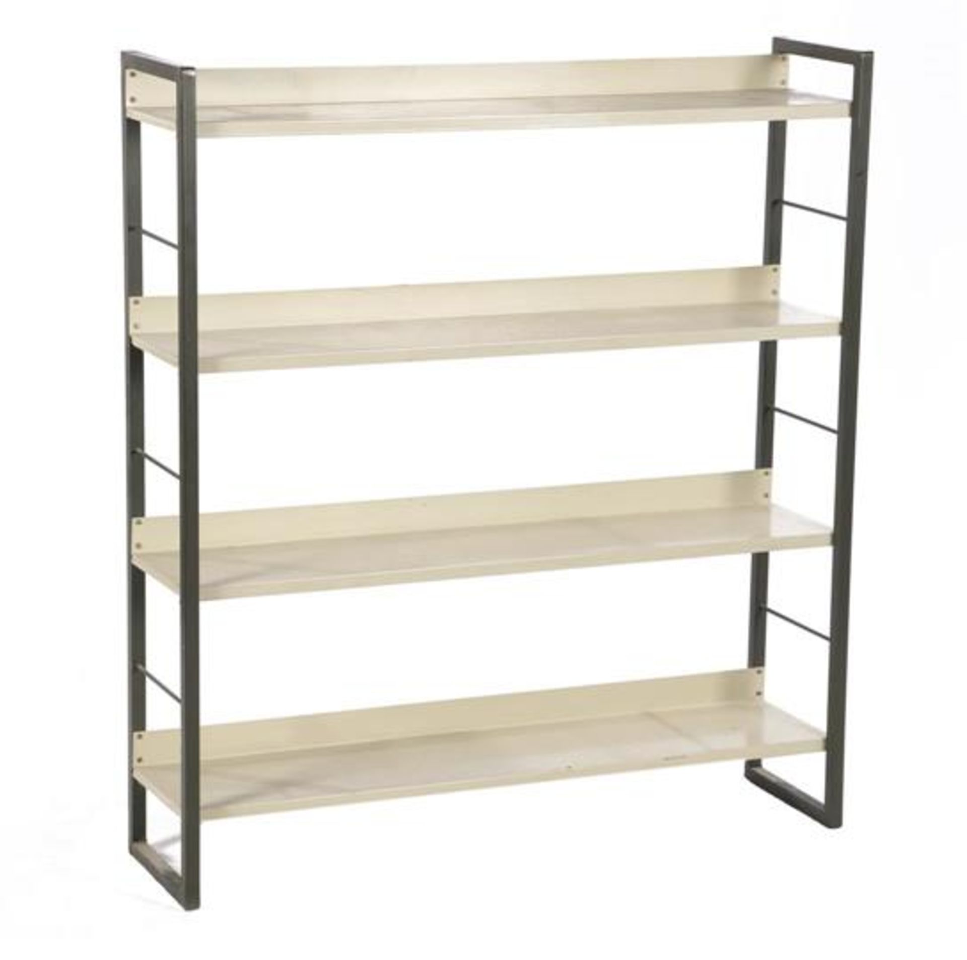 Metal wall rack with 4 shelves, 103 cm high, 98 cm wide and 25 cm deep