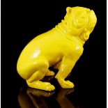 Yellow plastic statue of a bulldog 50 cm high