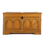 Oak blanket chest with stitching 73 cm high, 128 cm wide, 62 cm deep & nbsp;