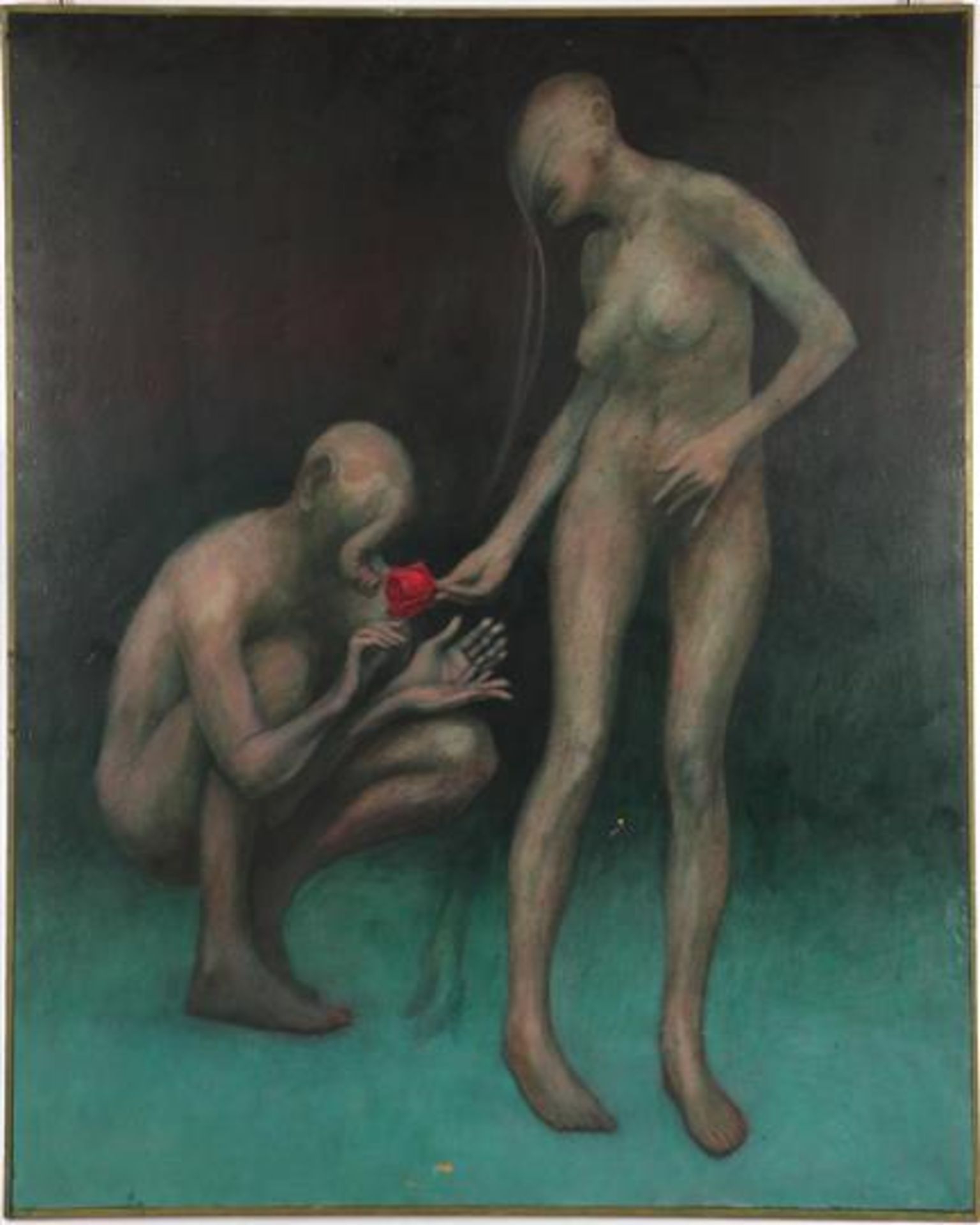 Anonymous, Surrealistic scene, back sticker Sonnet in High German 70/71, board 153x122 cm (some