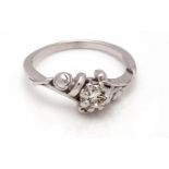 White gold fantasy ring, 14 krt., Set with brilliant cut diamond, approx.0.30 ct, 17.5 mm
