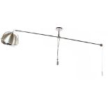 Aluminum ceiling / wall lamp with counter balance, approx. 185 cm wide and shade 30 cm in diameter