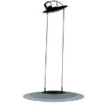 Adjustable modern hanging lamp with glass bowl, 157 cm high and 60 cm diameter