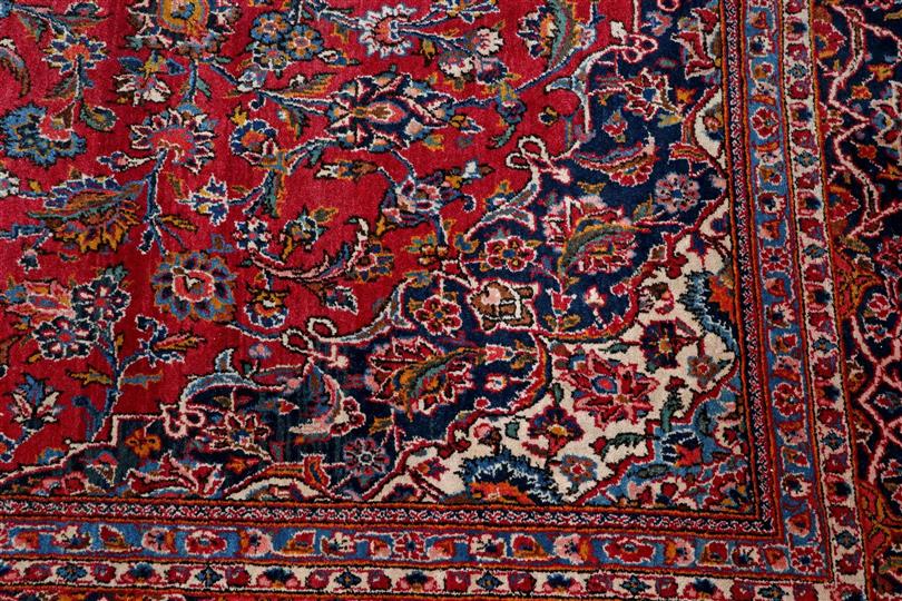 Hand-knotted wool carpet with oriental Kashan decor, 368x212 cm - Image 3 of 5