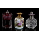 3 perfume bottles, ca.1900, ca.11 cm high