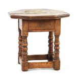 Octagonal oak table with drawer, Holland approx. 1650, 46 cm high, 50x50 cm (top needs to be