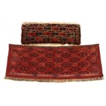 Two antique 19th century Turkmen tribal rugs 80x28 cm and 121x42 cm