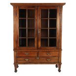 Antique demountable display cabinet with inlay, painted inside, 3 drawers with beautiful antique