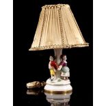 Volkstedt Rudolstadt porcelain table lamp base & nbsp; with 3 figures holding hands around the