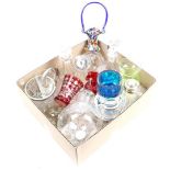 Box with various crystal and glass including carafes, ornamental glass Pols Potten, Bohemian