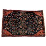 Hand-knotted wool carpet with Eastern decor, 162x108 cm