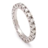 White gold alliance ring, 18 kt, set with brilliant cut diamond, approx. 0.90 ct, 17.5 mm