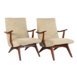 2 walnut armchairs