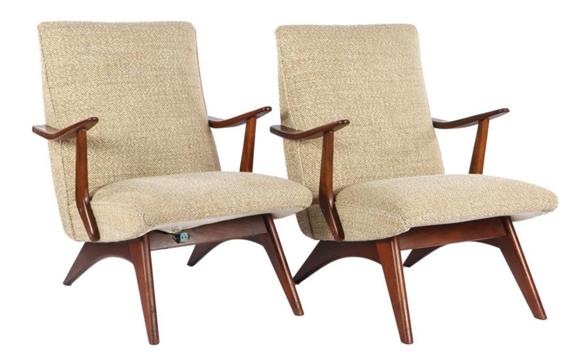 2 walnut armchairs