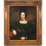 Signed P J Wijngaerdt, posing lady, canvas dated 1852, 89x71 cm, outer dimensions 117x99 xm