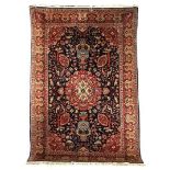 Oriental hand-knotted carpet with beautiful decoration of animals in & nbsp; floral surroundings &