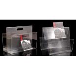 2 plexiglass magazine holders