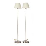 2 Design floor lamps with opaline glass shades, 160 cm high