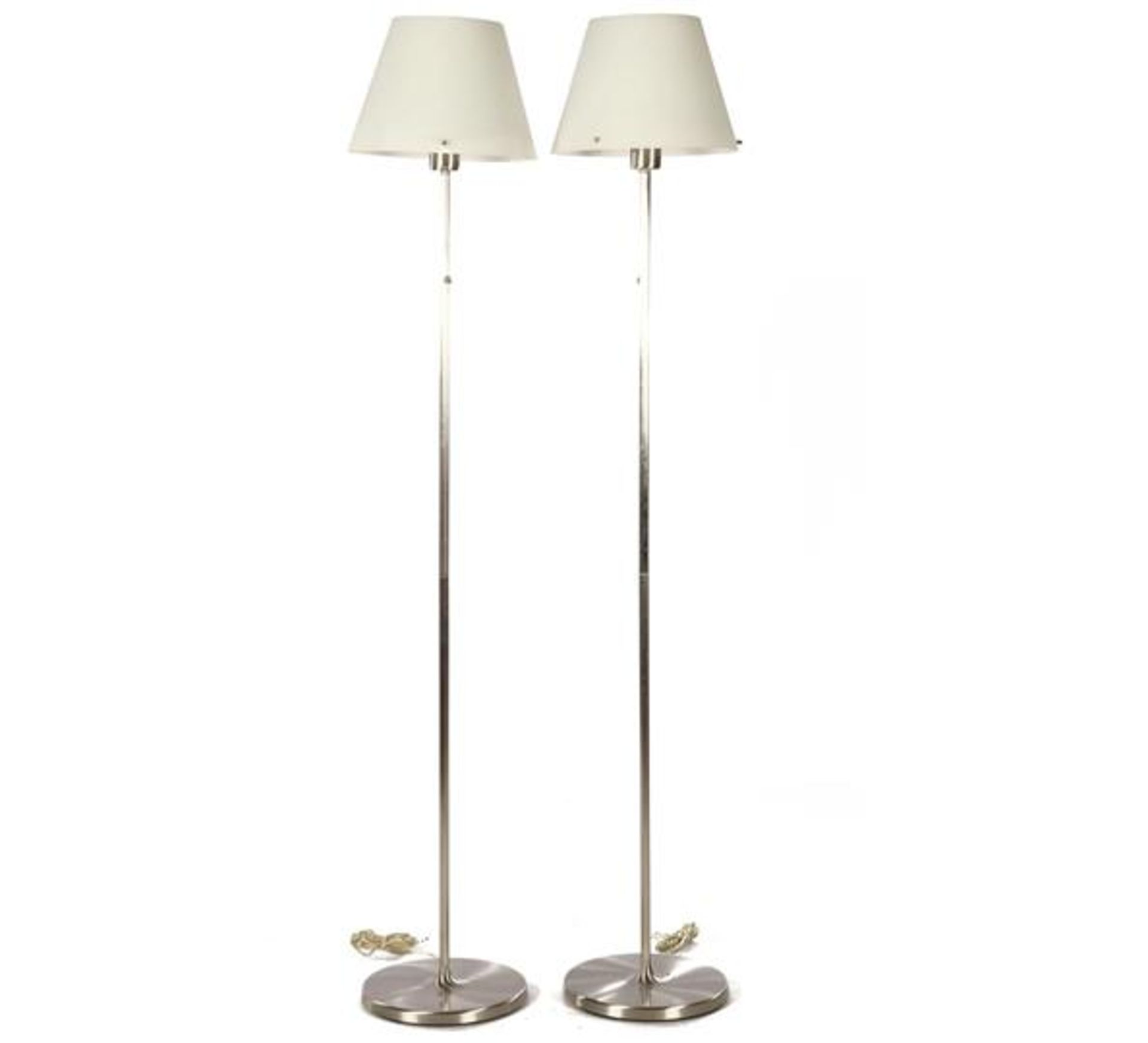 2 Design floor lamps with opaline glass shades, 160 cm high