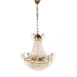 Classic copper 4-bulb hanging lamp with glass cones 97 & nbsp; cm high, 49 cm diameter