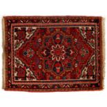 Hand-knotted wool carpet with oriental Ahar decor, 105x80 cm