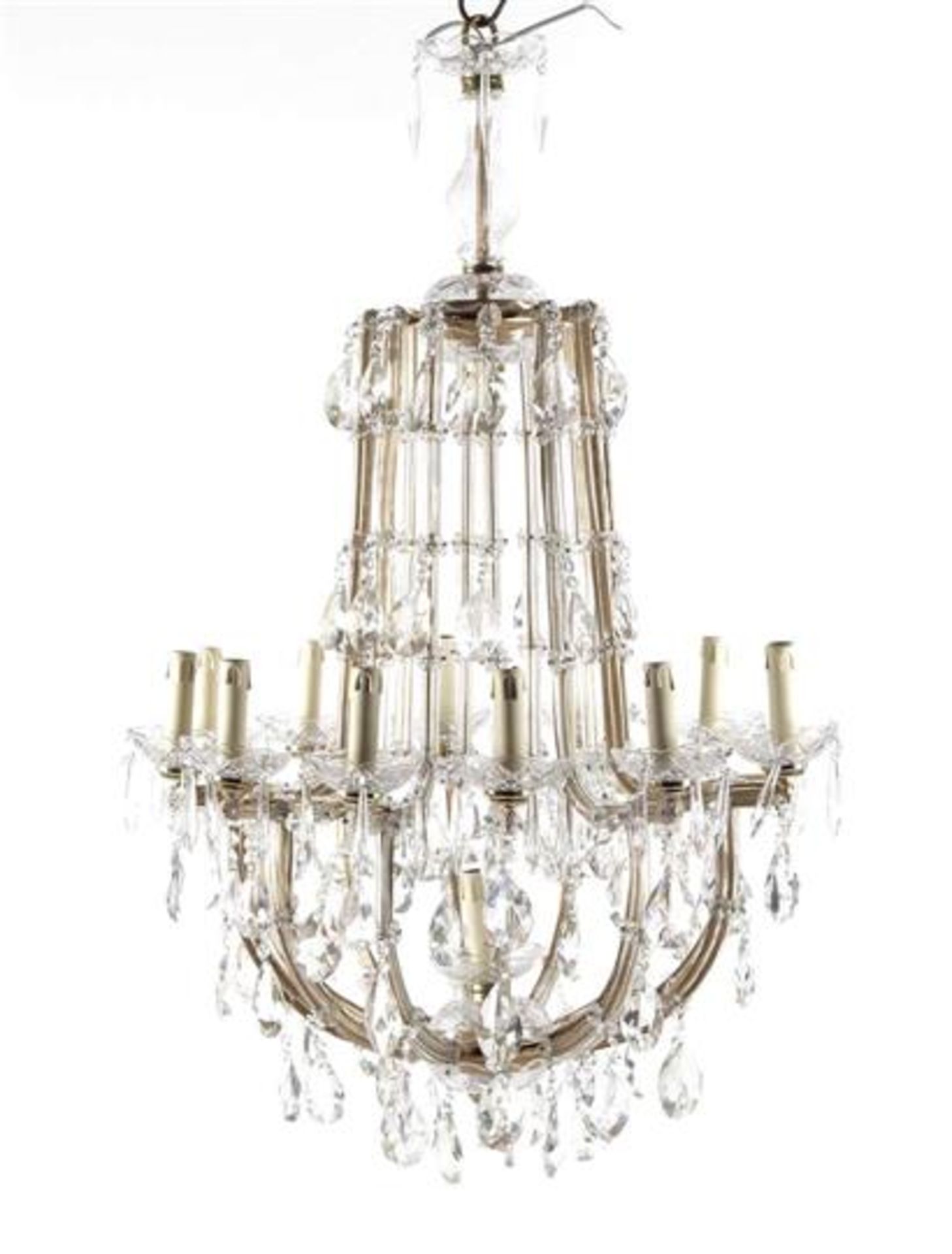 Classic 13-light chandelier with many cones, 105 cm high, 67 cm diameter