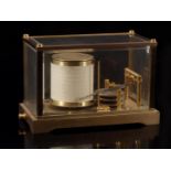 Barograph in brass case with facet cut glass, marked LM with anchor. serial number 354310, France