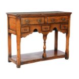 Classic hall table with 5 drawers and bottom shelf, after antique model, 72 cm high, 92 cm wide,