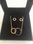 12 PILGRIM ROSE GOLD NECKLACE AND EARRING SET RRP £376.80