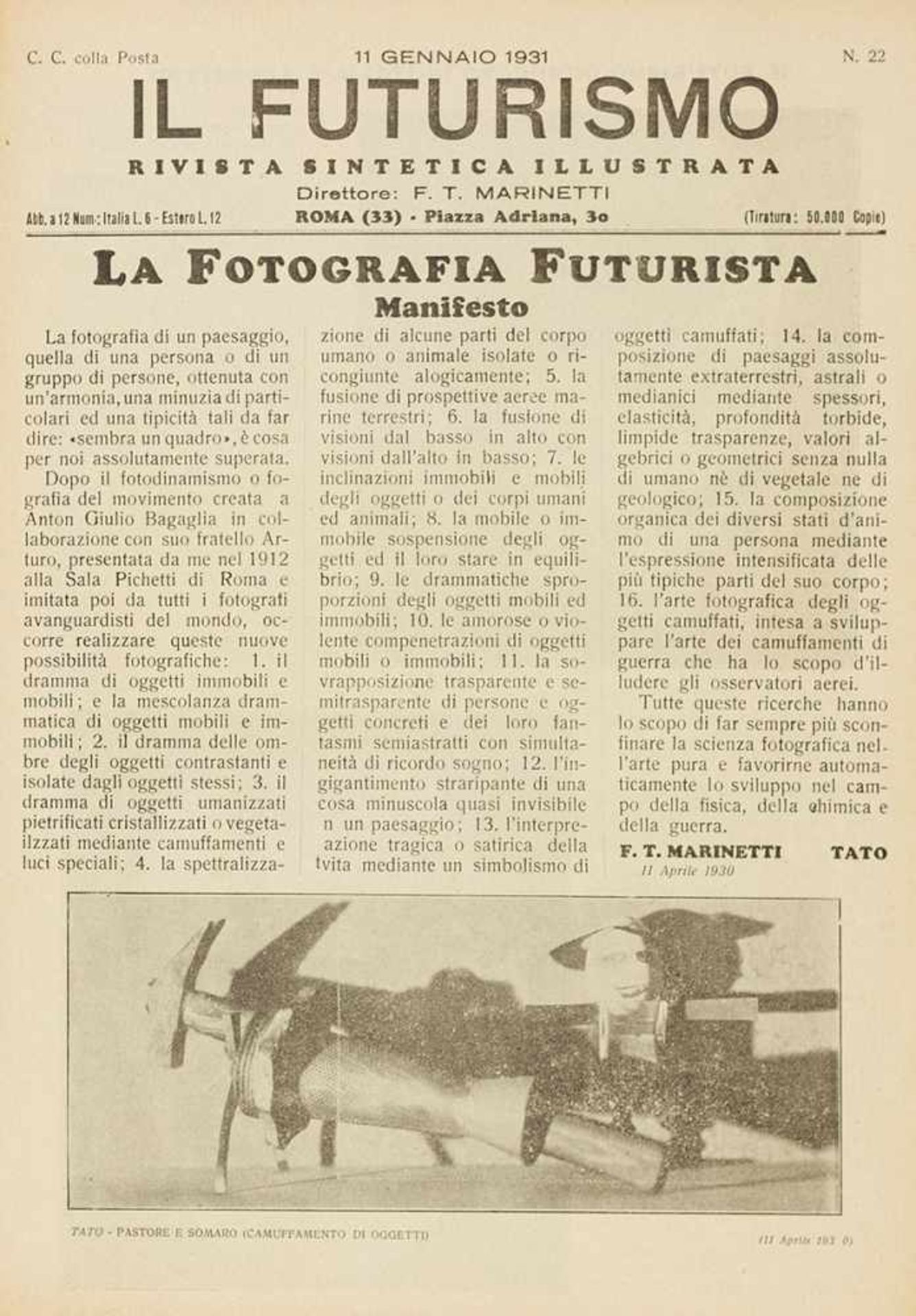 Futurismus. – F. T. Marinetti und Tato