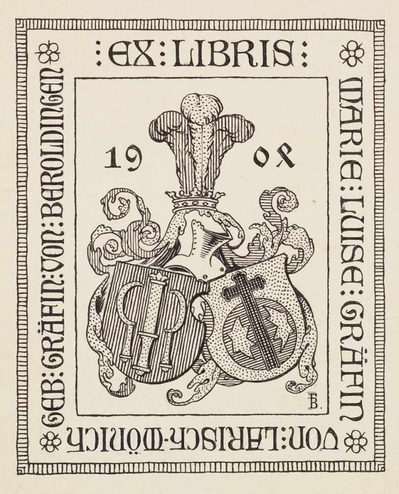 Exlibris, Originalentwürfe. – Herta von Brusselle-Schaubeck. - Bild 4 aus 4