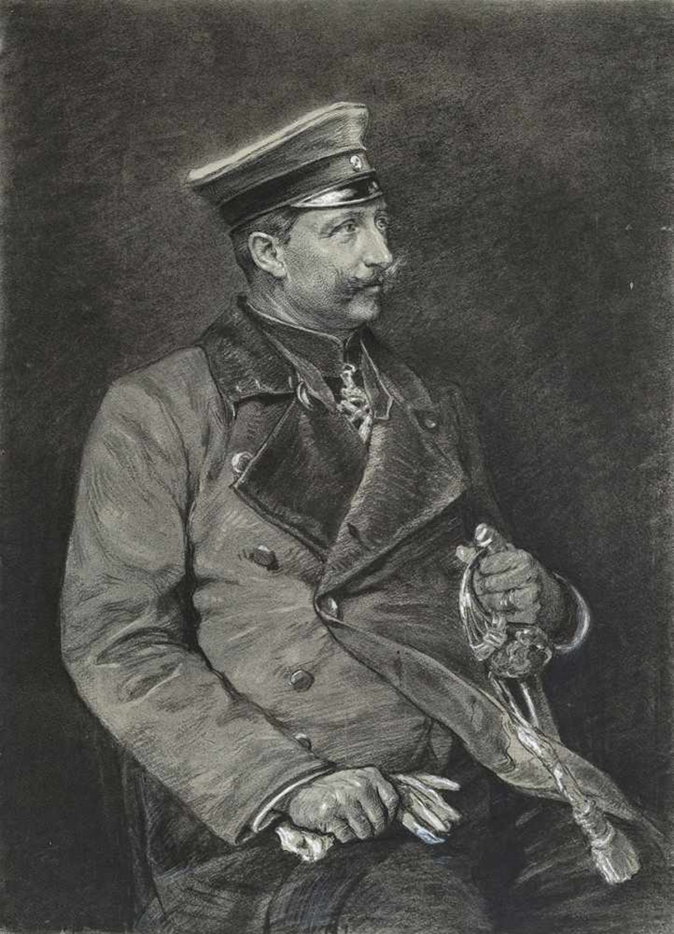 Arndt, Leo (1857-1945). Kaiser Wilhelm II., zeitgenössische Porträts. Zeichnungen, 2 Bll.: en