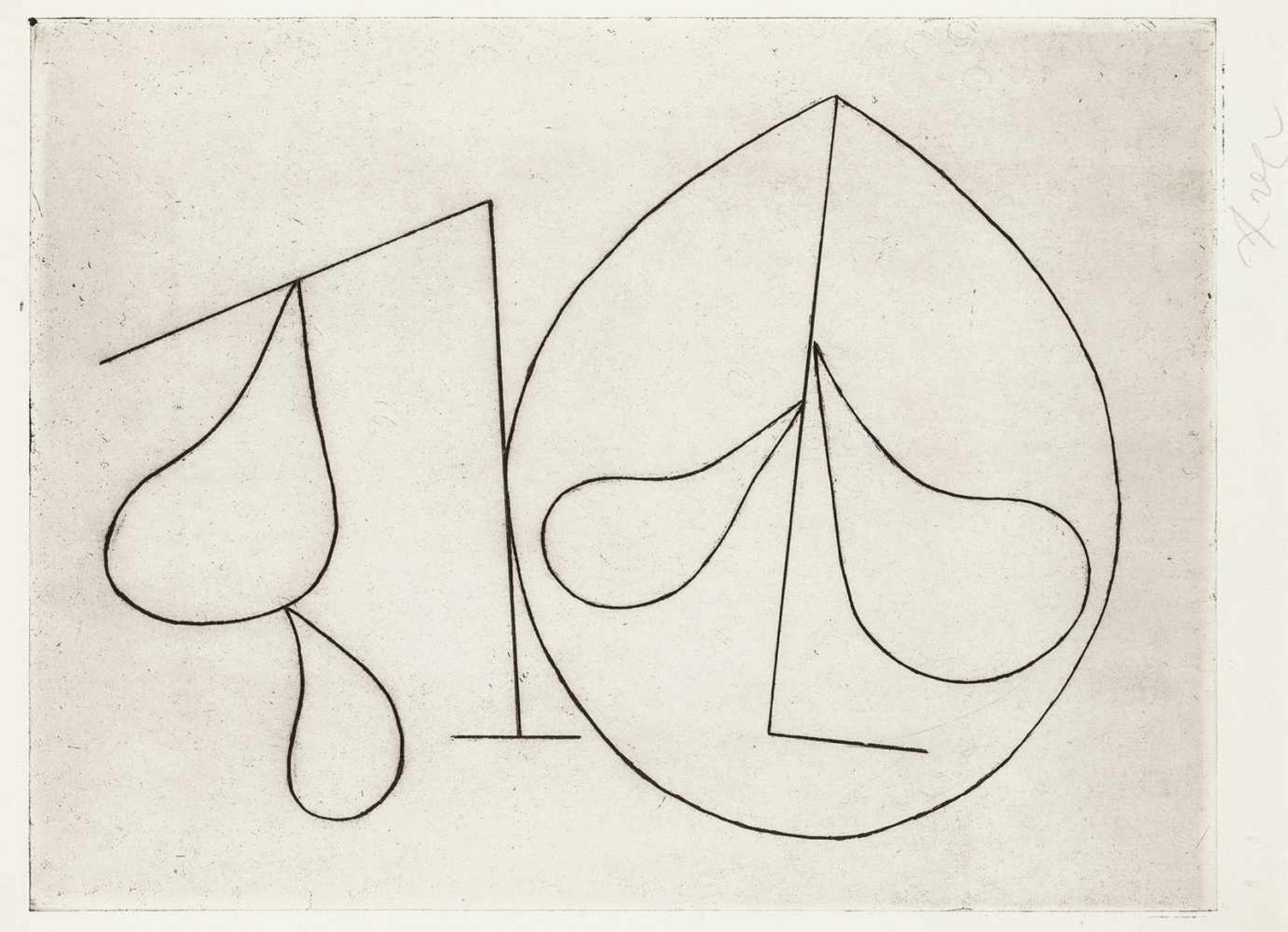 Arp, Hans / Jean (1887-1966). Mondsand, Variante II. Radierung auf Papier Rives, am Unterrand