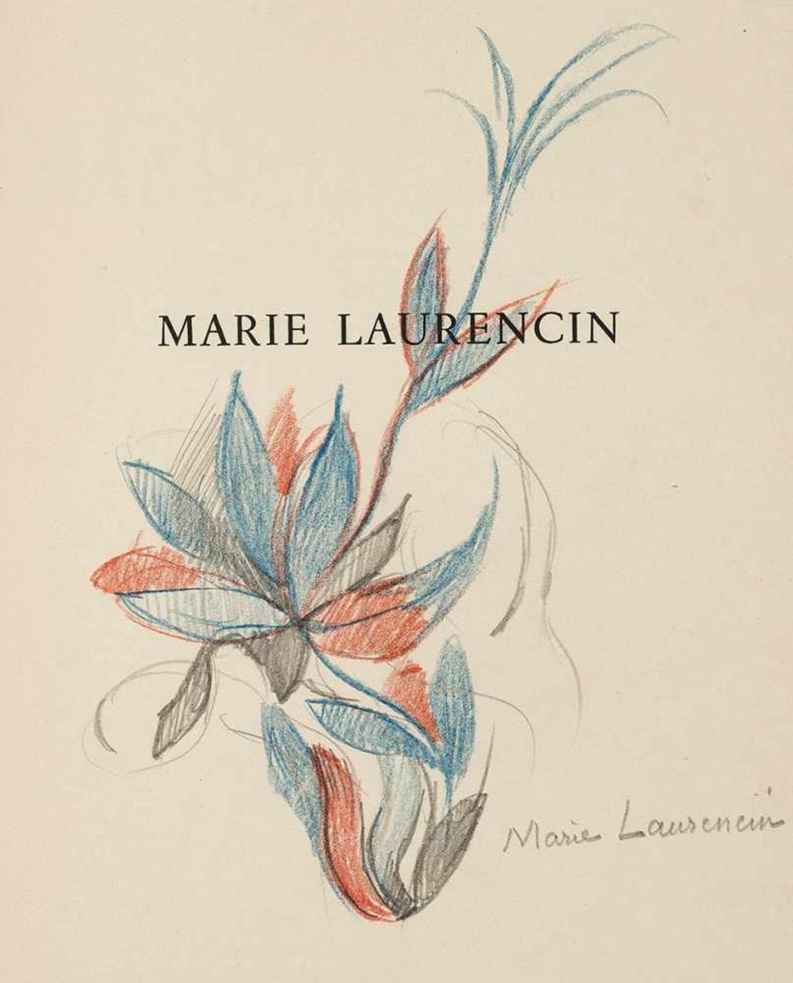 Laurencin. – George-Day. Marie Laurencin. (Mit Widmung und Zeichnung). Paris (1947). 53 S., 2 Bll.