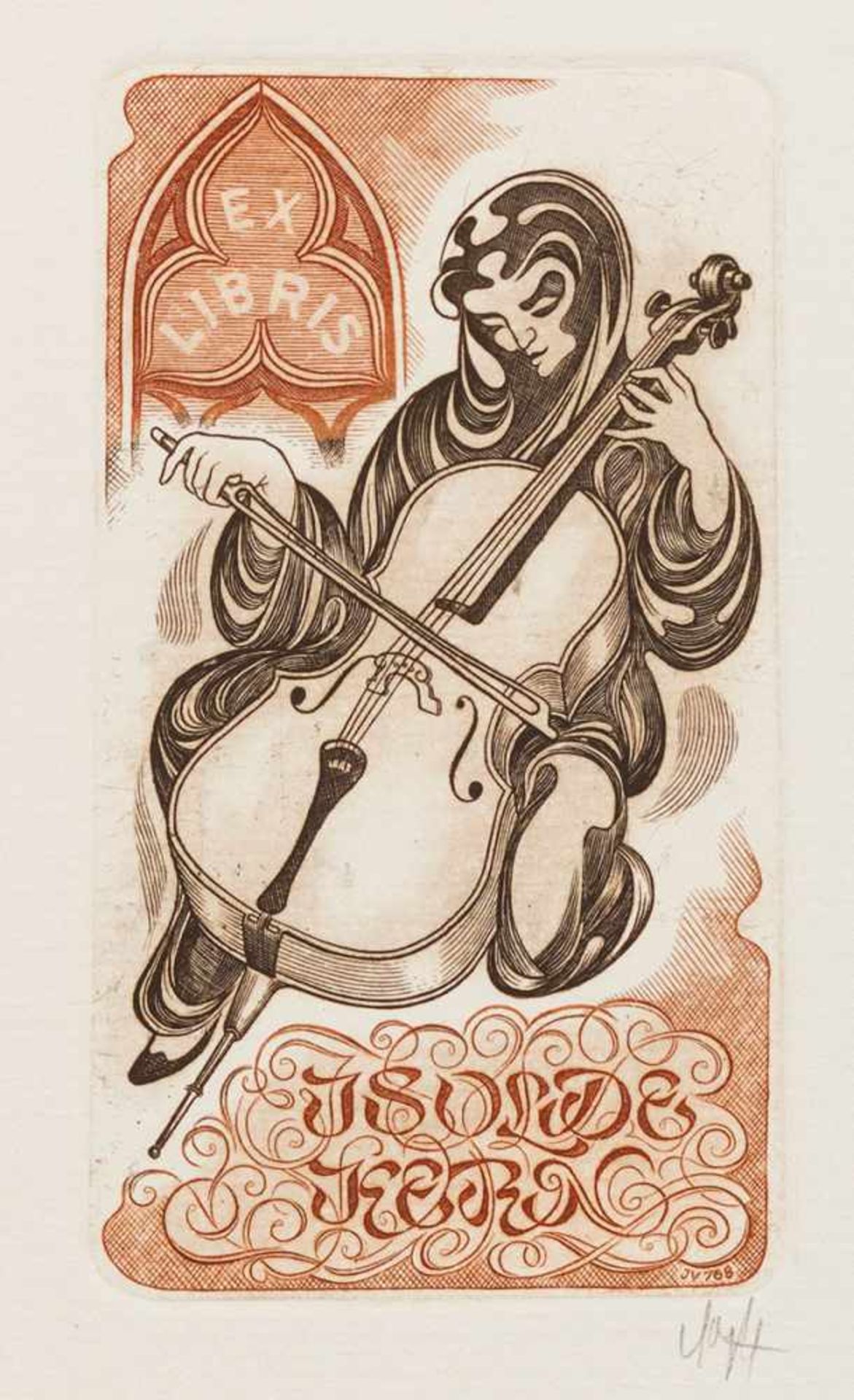 EXLIBRIS. – ex musicis. – Sammlung, 161 (97 sign.) Exlibris ex musicis, fast ausschließlich - Bild 2 aus 2