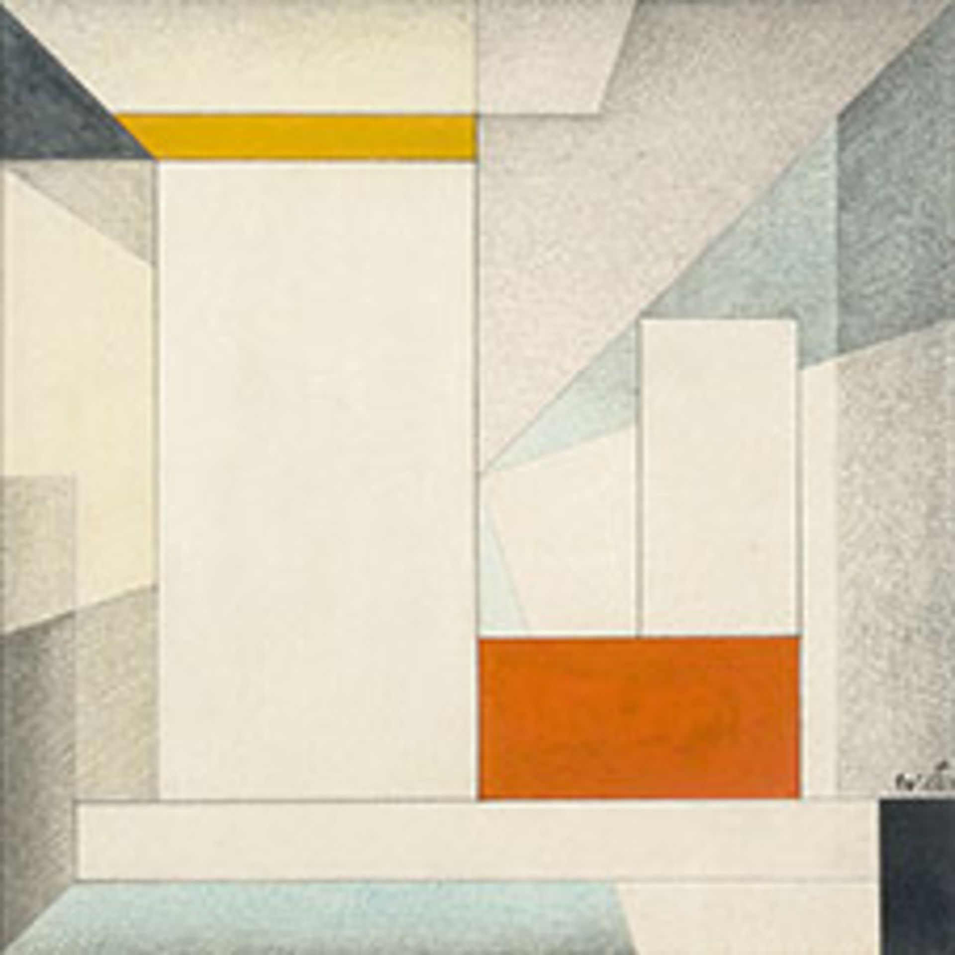 BAUHAUS. – Andor Weininger (1899-1986). Entwurf eines Bühnenraums. Farbstift und Tempera auf