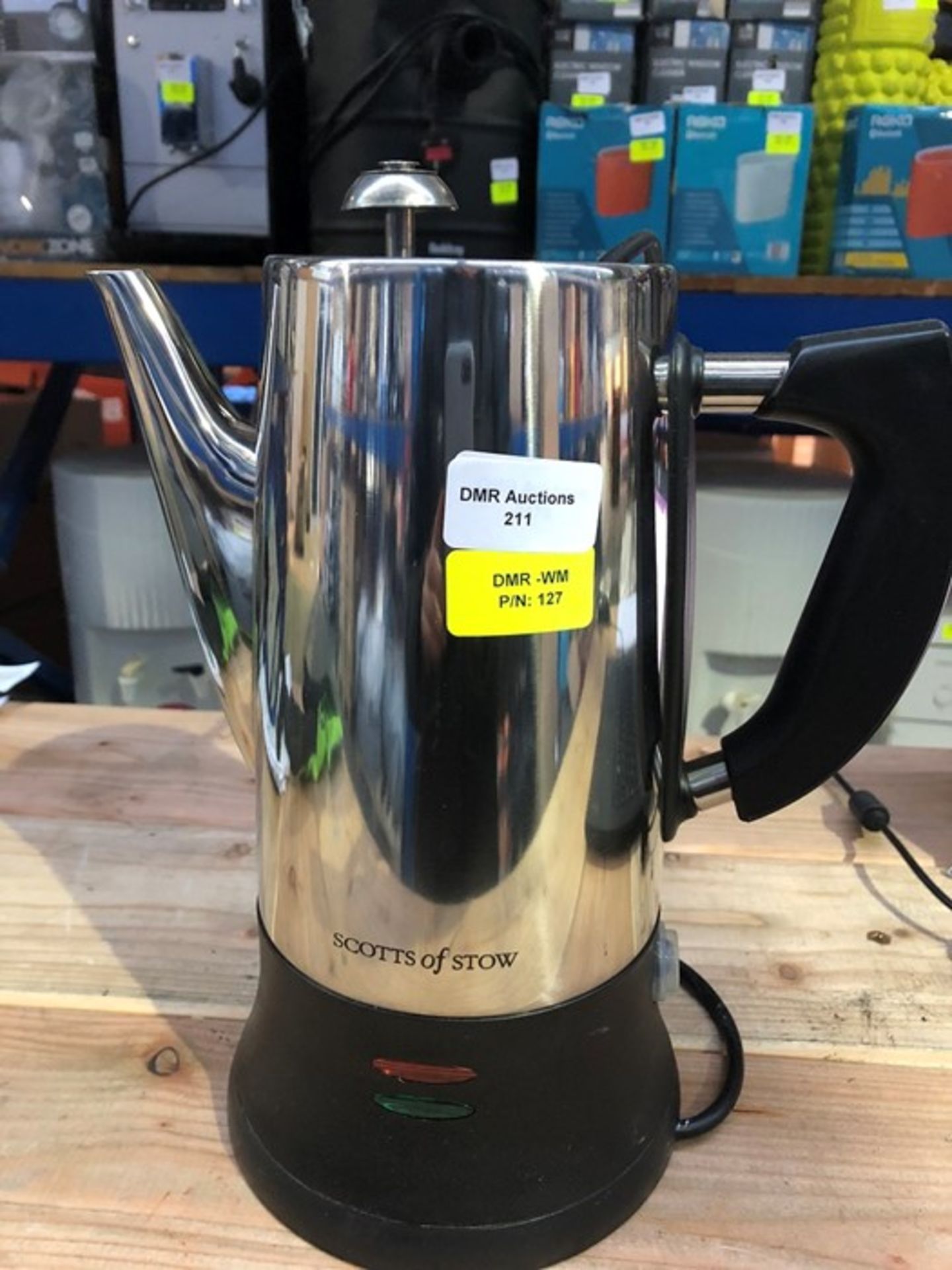 1 SCOTTS OF STOW CORDLESS COFFEE PERCOLATOR / RRP £39.99 (PUBLIC VIEWING AVAILABLE)