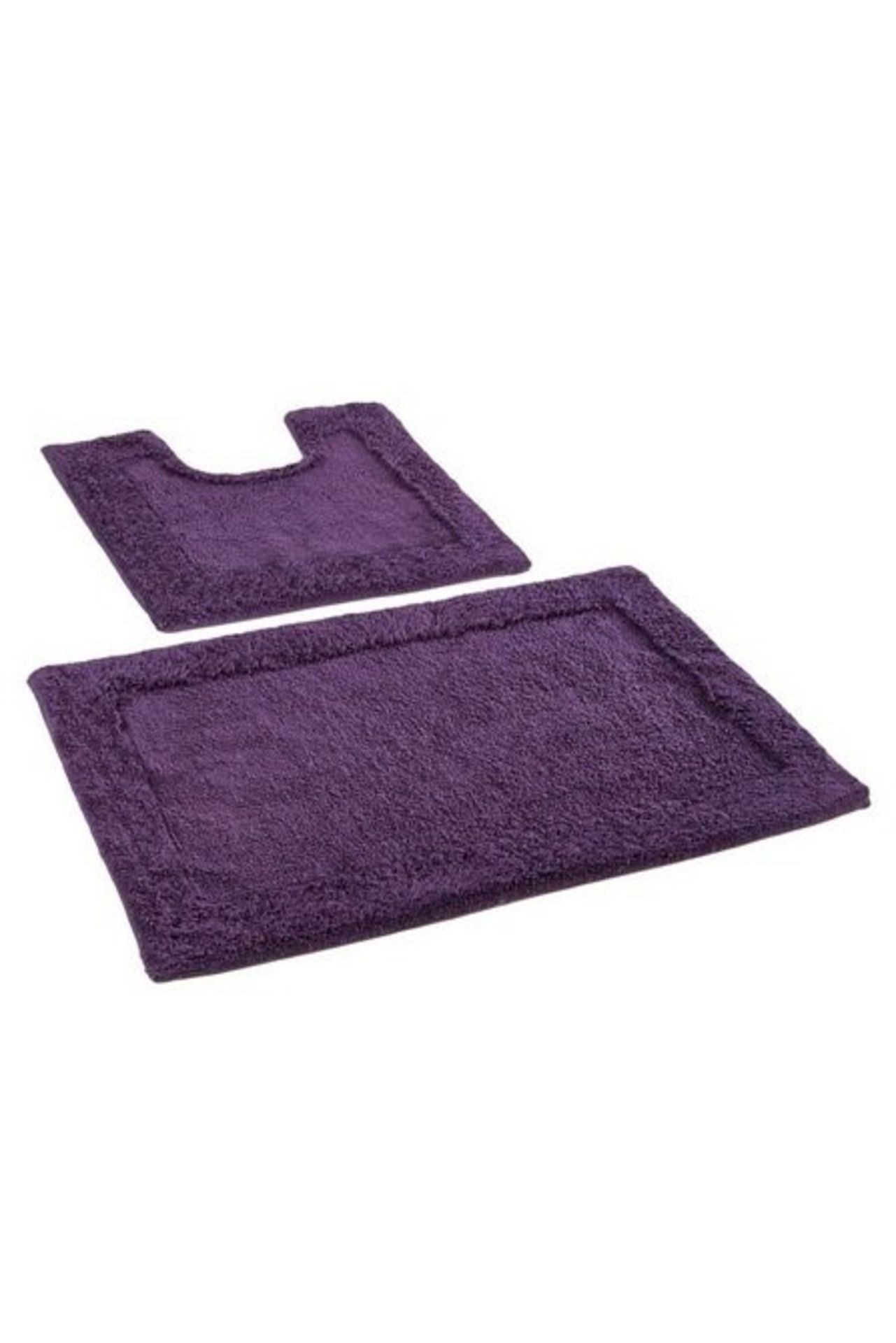 1 AS NEW BAGGED KINGSLEY 2 PIECE BATH MAT SET IN PLUM (PUBLIC VIEWING AVAILABLE)