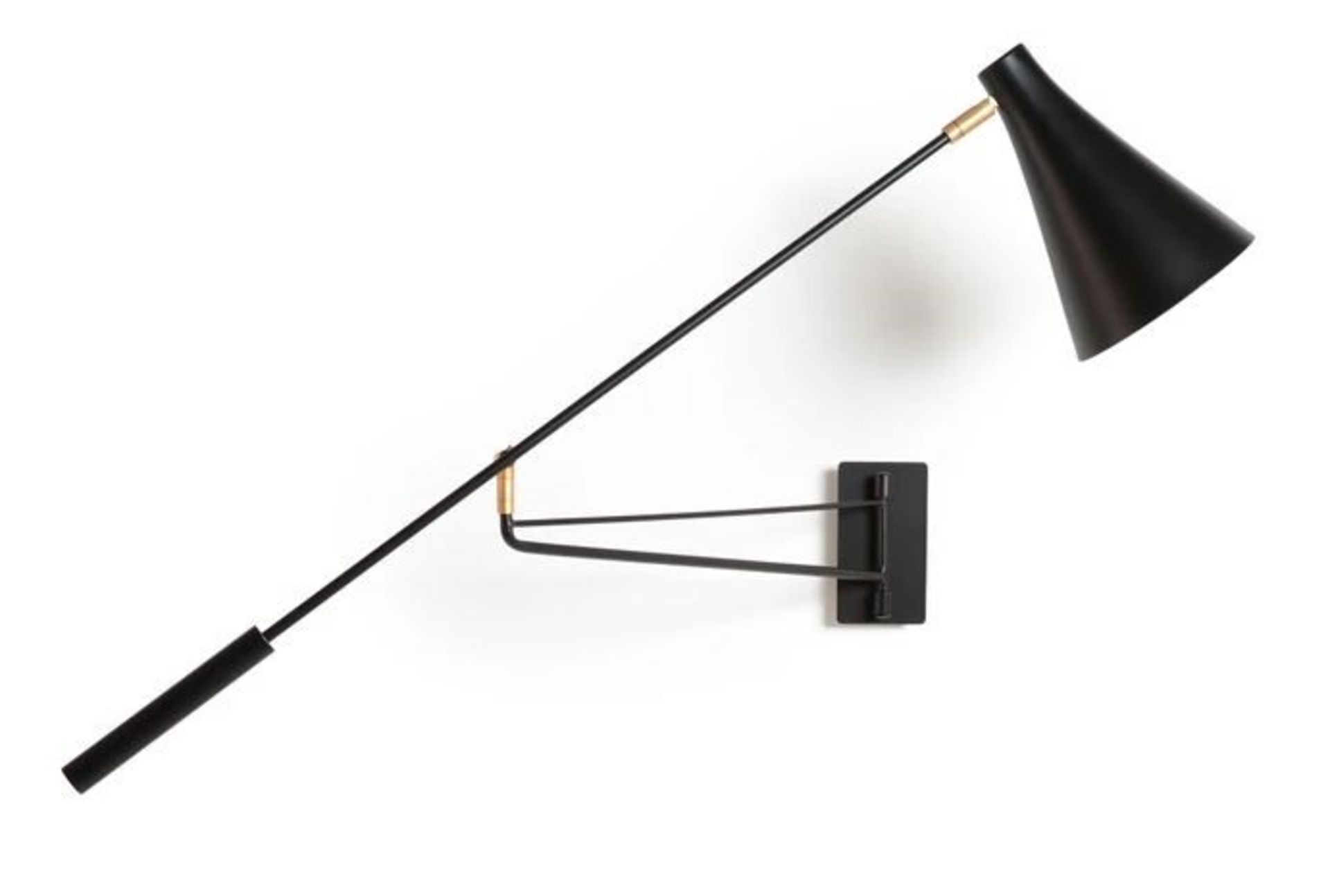 1 GRADE A BOXED DESIGNER JAMESON CONTEMPORARY ADJUSTABLE METAL WALL LIGHT IN BLACK **LIGHTBULB NOT