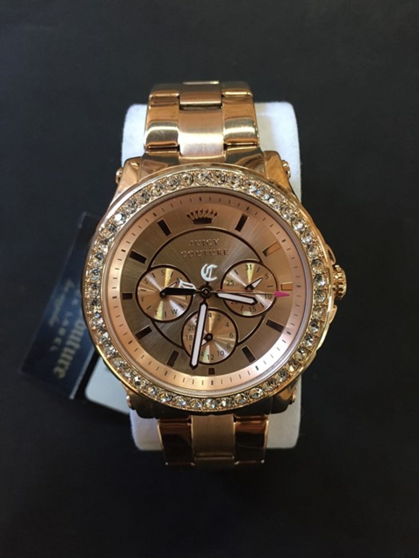 1 UNBOXED LADIES JUICY COUTURE PEDIGREE CHRONOGRAPH WATCH 1901050 IN ROSE GOLD / RRP £185.00 (