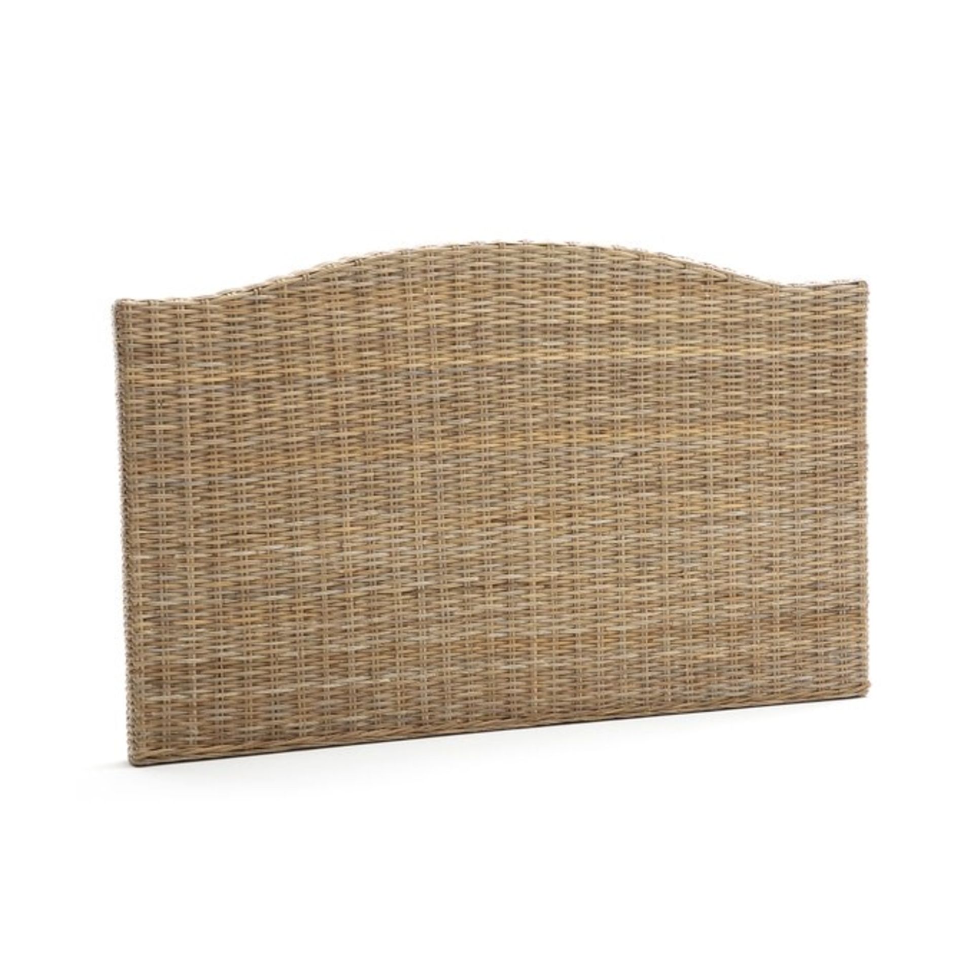 1 GRADE A BOXED DESIGNER MALU WICKER DOUBLE HEADBOARD IN NATURAL GREY / RRP £215.00 (PUBLIC