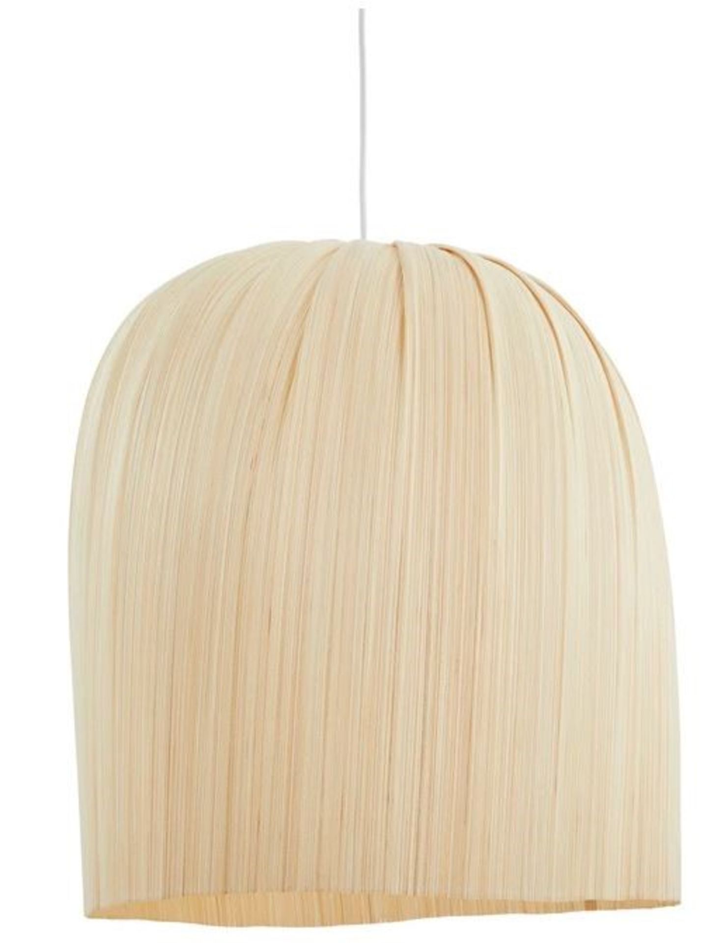 1 GRADE A ASSEMBLED DESIGNER SLIKANI BAMBOO RIBBON CEILING LIGHTSHADE IN NATURAL / DIAMETER: