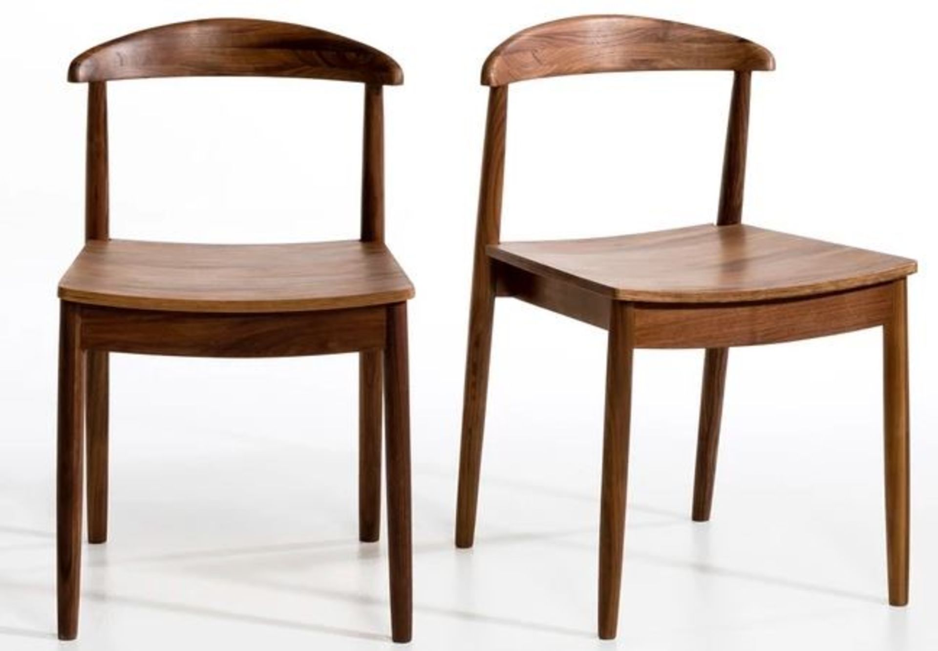 1 GRADE B BOXED DESIGNER SET OF 2 GALB WOODEN CHAIRS IN WALNUT / RRP £450.00 (PUBLIC VIEWING