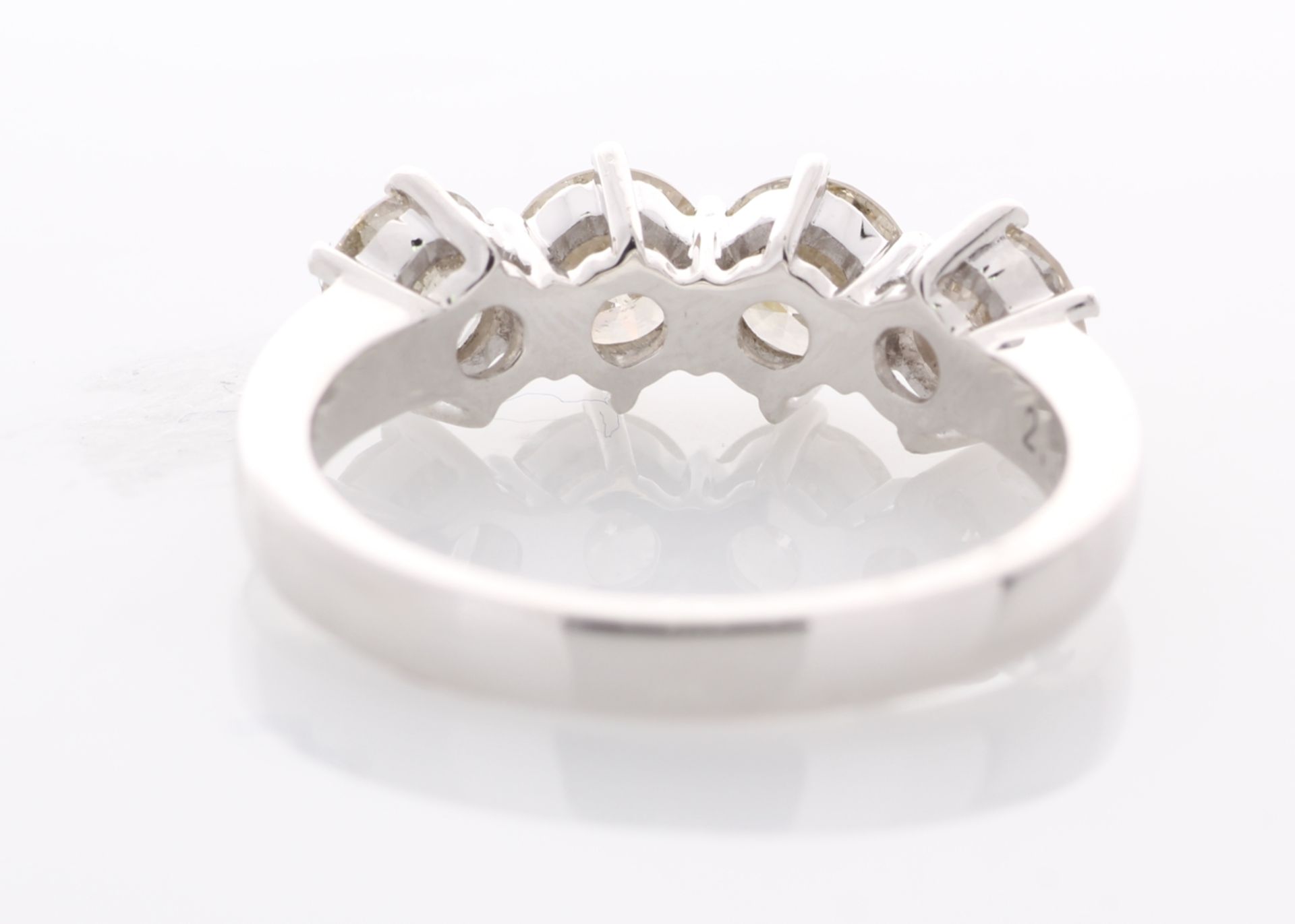 Valued by GIE £21,455.00 - 18ct White Gold Four Stone Claw Set Diamond Ring 2.10 Carats - 3145004, - Image 4 of 6