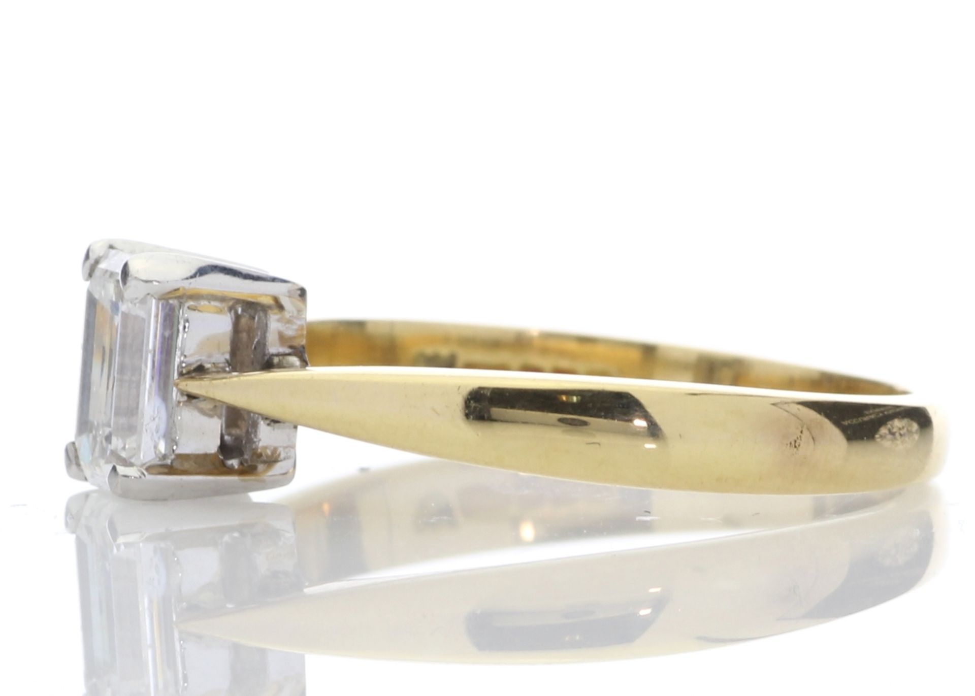 Valued by GIE £11,495.00 - 18ct Single Stone Emerald Cut Diamond Ring D SI3 0.72 Carats - 1125013, - Image 3 of 9