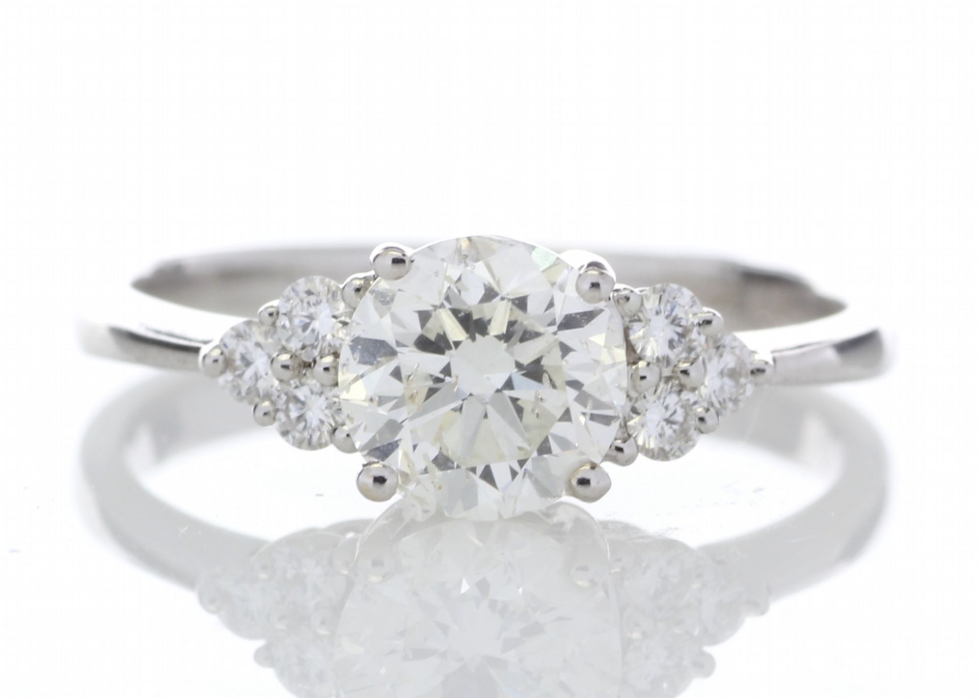 Valued by GIE £59,995.00 - 18ct White Gold Single Stone With Heart Shaped Set Shoulders Diamond Ring