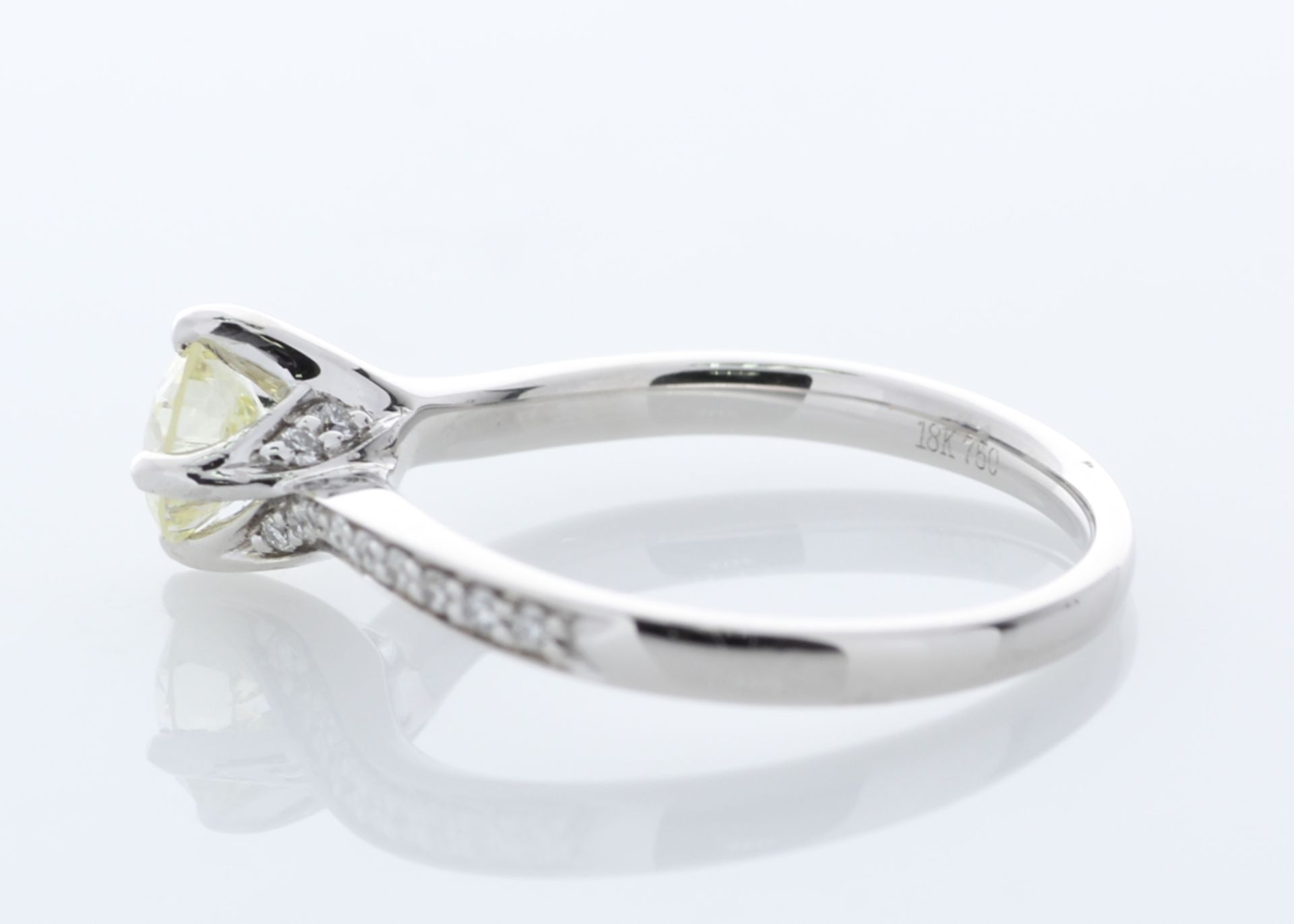 Valued by GIE £11,795.00 - 18ct White Gold Single Stone with Diamond set Shoulders Ring (0.57) 0. - Image 3 of 6