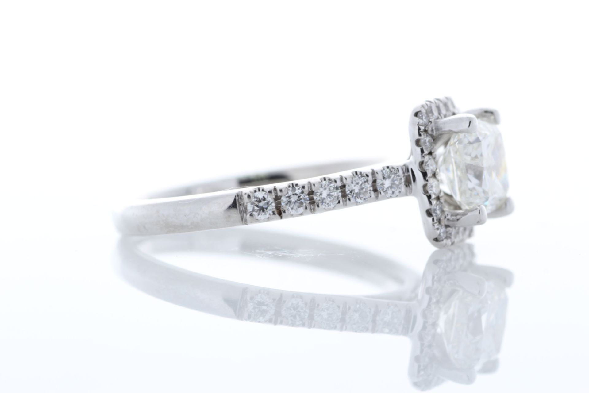 Valued by GIE £29,000.00 - 18ct White Gold Single Stone Radiant Cut With Halo Stone Set Shoulders - Image 4 of 6