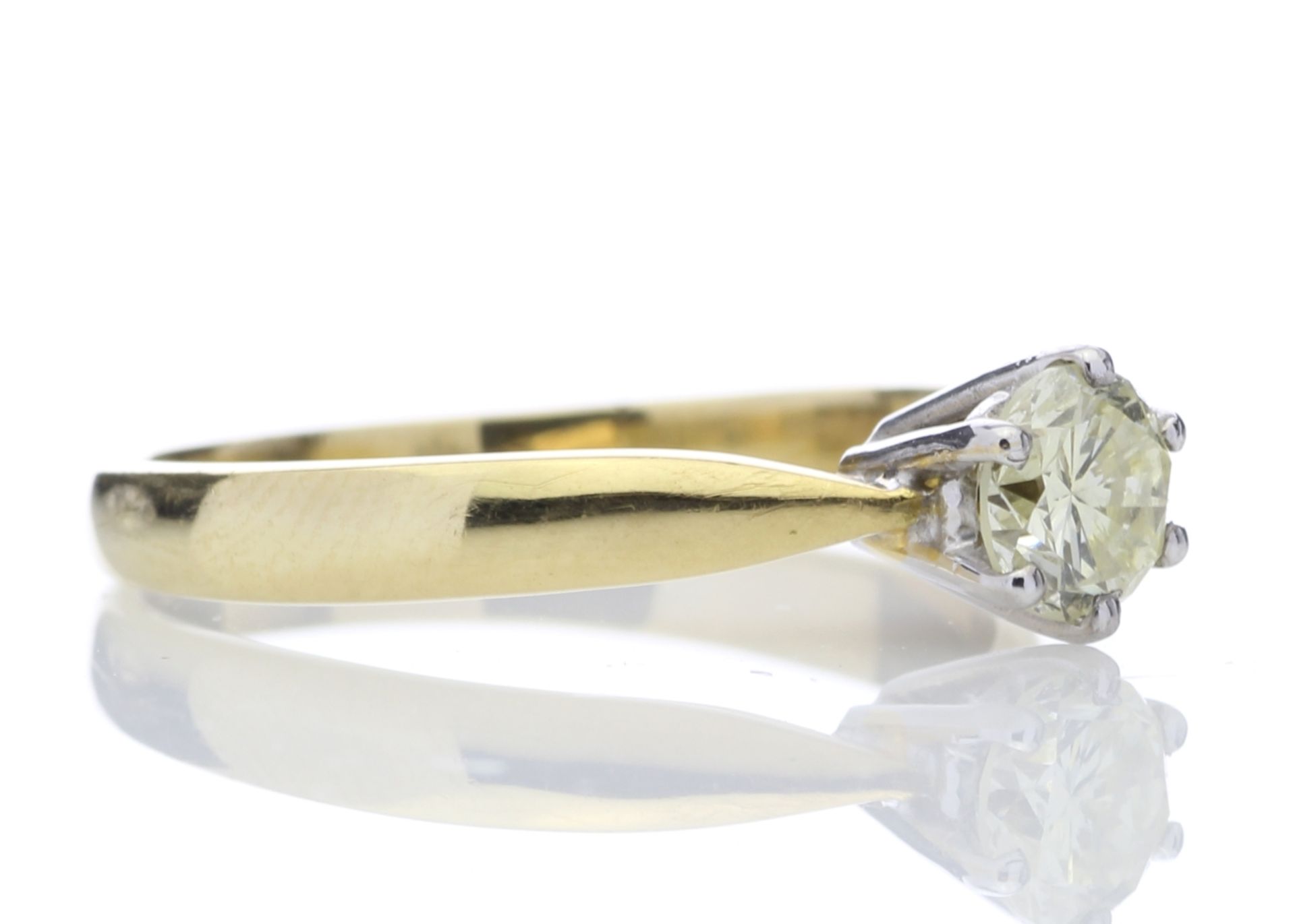 Valued by AGI £2,319.00 - 18ct Single Stone Fancy Vivid Yellow Claw Set Diamond Ring 0.56 Carats - - Image 4 of 4