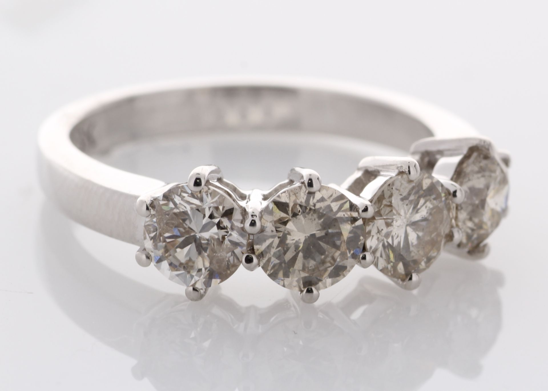 Valued by GIE £21,455.00 - 18ct White Gold Four Stone Claw Set Diamond Ring 2.10 Carats - 3145004, - Image 2 of 6